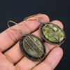 Natural Copper Green Turquoise Handmade Copper Wire Wrap Earring 2.56 T4t88