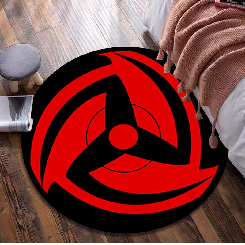 1Pc Sharingan Circular Print Rug - home decoration Carpet For Living Room Bedroom Flooring Computer Chair Area Rug