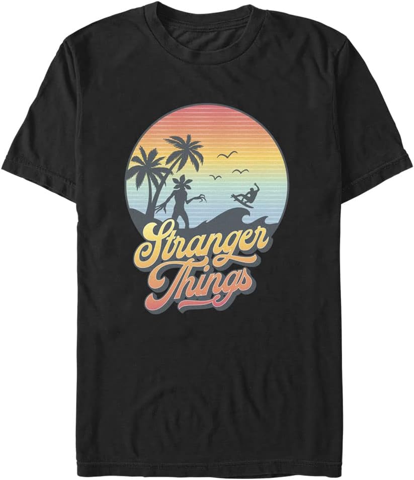 Stranger Things Men s Big & Tall Stranger Retro Sun Short Sleeve Tee M