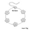Lucky Five-Leaf Clover Beaded Bracelet for Women Classic Fashion Minimalist Gold Plated Stainless Steel Jewelry