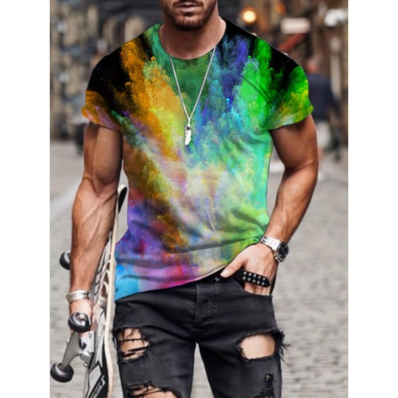 Fashion 3D Print Men Short Sleeve Round Neck T-Shirt Plus Size Tee Summer Casual Tshirts