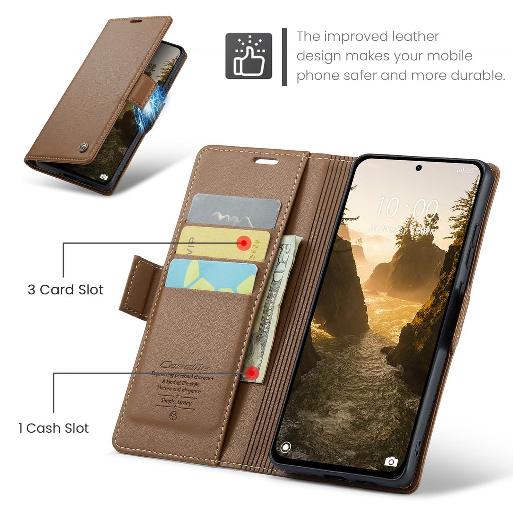For Xiaomi Poco F7 Ultra 5G/Xiaomi Poco F7 Pro 5G Case CASEME 023 Series RFID Blocking Leather Wallet Stand Phone Cover