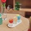 4PCS 1:12 Dollhouse Miniature Cocktail Tray Model Beverage Toys DIY Accessories Micro Scene Decoration