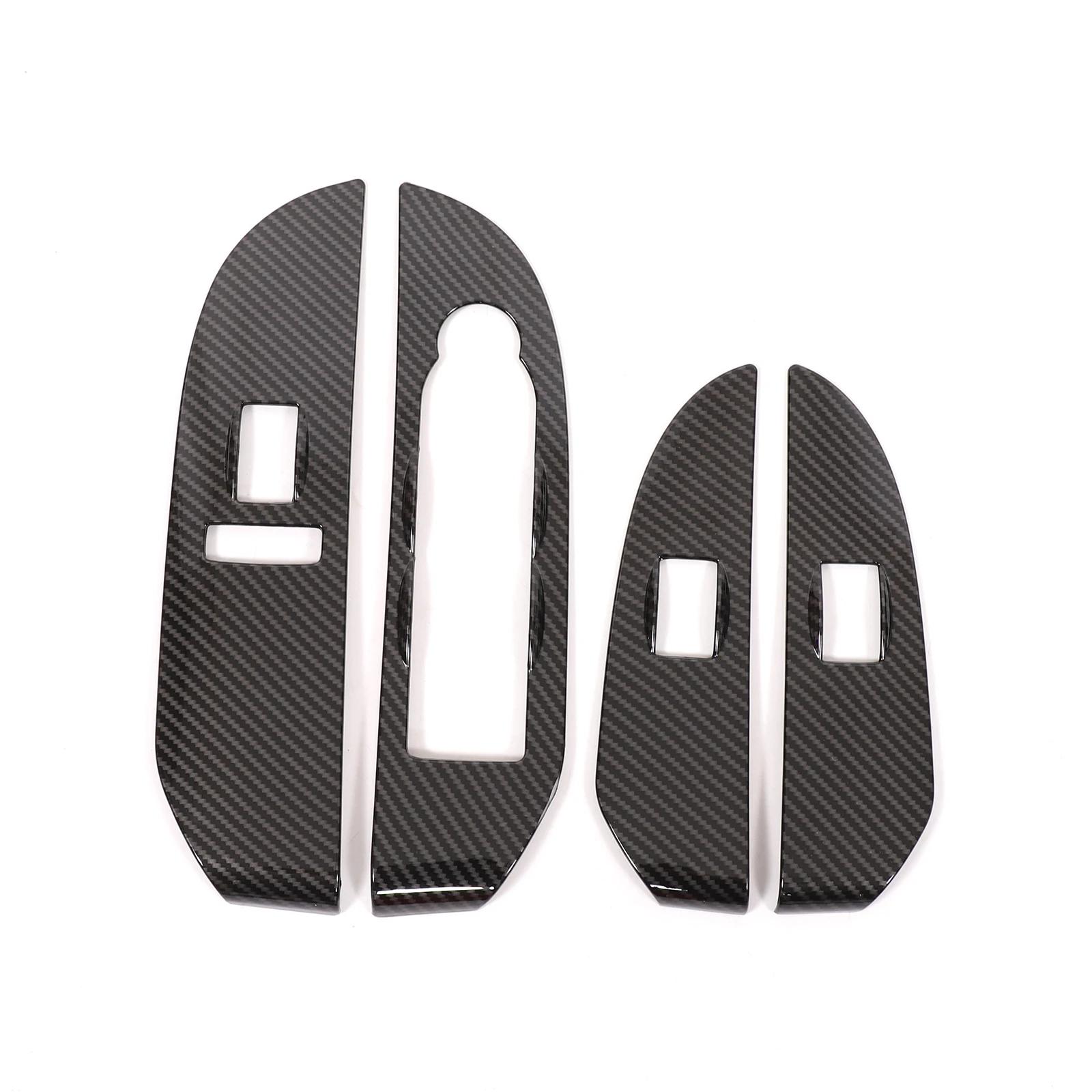 

For Cadillac Escalade 2007-2014 ABS Carbon Fiber Car Window Glass Lift Frame Cover Decoration Interior Car Accessories Carbon Fiber