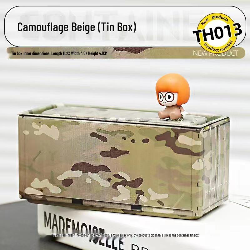 Miniature Tinplate Shipping Container Display Box for Figurines - Trendy Collectible Ornament & Storage Gift