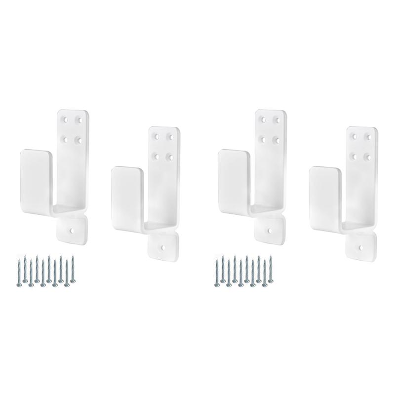 

2X 2X4 Door Barricade Brackets Heavy Duty Upgraded Door Bar Holder Brackets For Home Security Suit For 2X4 Lumber White NONE