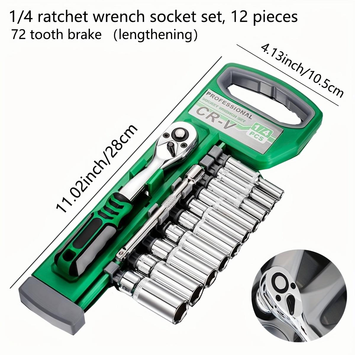 12pcs Ratcheting Socket Wrench Set Quick Release Reversible Ratchet Handle and Swappable Spanners Metric socket wrench