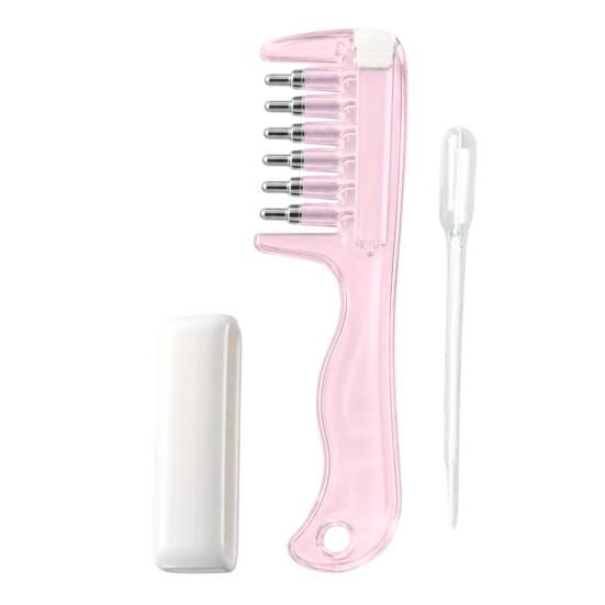 Refillable Hair Comb Oil Applicator Comb, 6 Roller Ball Tips, Scalp Care Tool Minoxidil Massage for Men Women Essential
