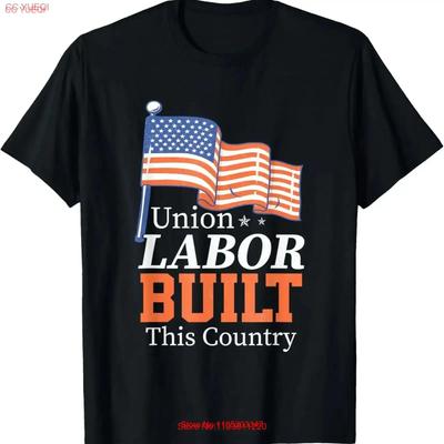 Union Labor Built This Country USA Flag Laborer Worker T Shirt Vintage Washed Graphic Fashion Streetwear Designer Clothes