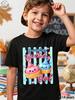 Dumpling Birthday Girl Cartoon Steamed Bun Print T Shirt Boys Girls Birthday Short Sleeve Tee Family Matching Kids Cotton Tops
