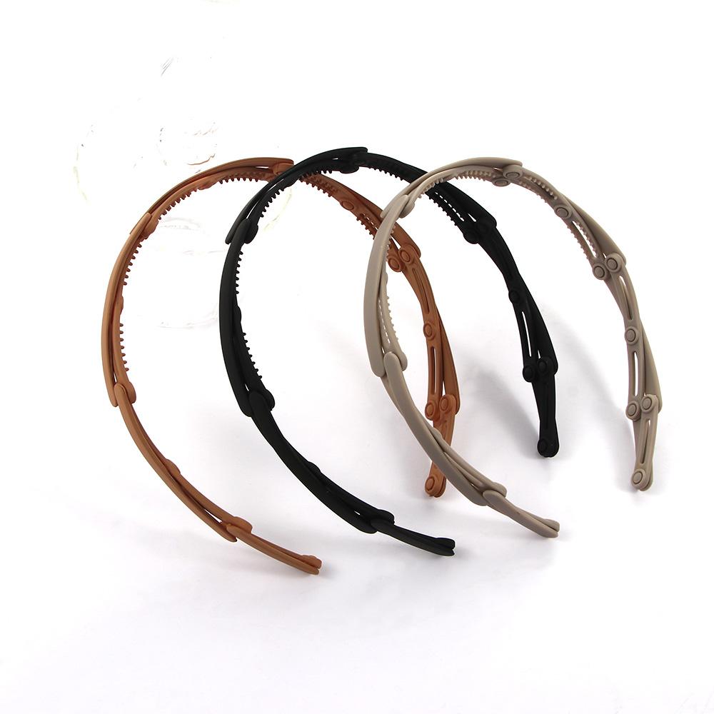 Summer With Tooth Non-slip For Woman Folding Hairband Head Wrap Telescopic Headband Acrylic