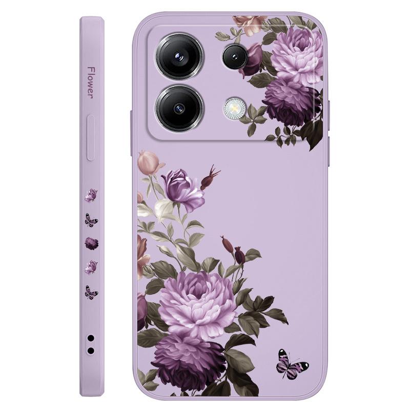 

Peony Blossoms Phone Case For Xiaomi Poco X7 X6 F6 M6 M5 M5S F5 X5 F4 X4 M4 F3 M3 X3 Pro 4G 5G GT Silicone Cover Poco X5 Pro светло-фиолетовый