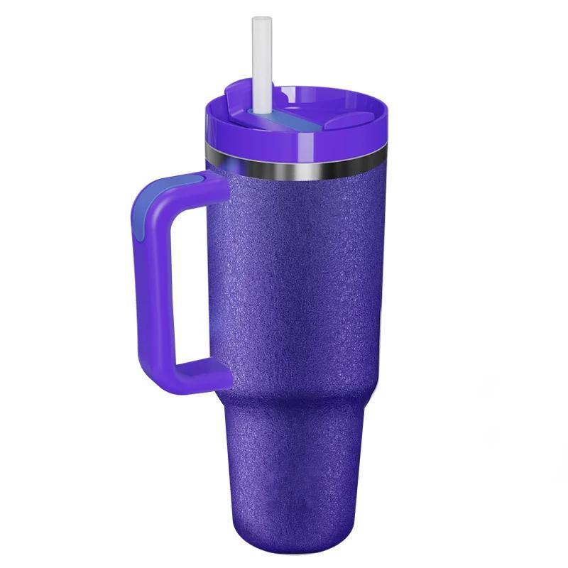 Vaso con asa de 1200ml y 40oz, botella de agua de acero inoxidable, termo al vacío, taza de café para coche de viaje de gran capacidad