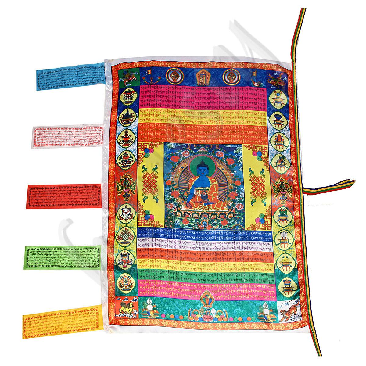 Tibetan Satin Wind Horse Flag Tibetan Buddhism Buddha Prayer Flags