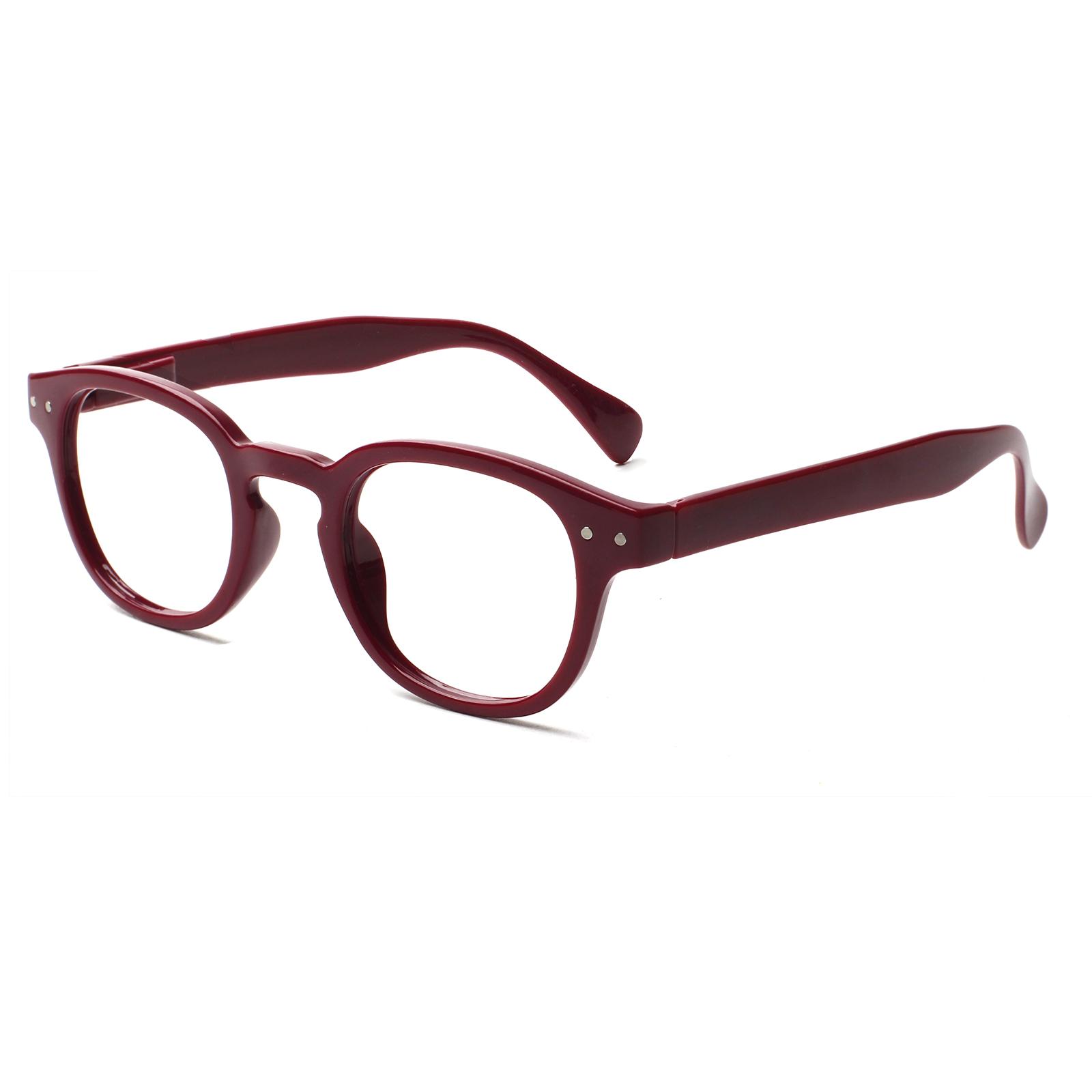 

TUREZING Reading Glasses for Women Men Fashion Round Computer Spring Hinges Comfort Prescription Eyewear 0 красный