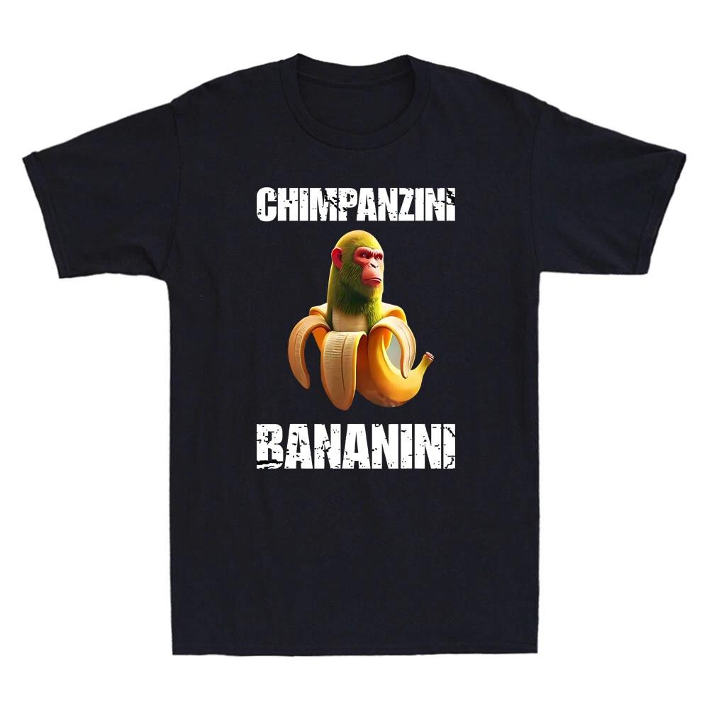 Chimpanzini Bananini Funny Monkey Italian Brainrot Cartoon Graphic Men s T-Shirt S