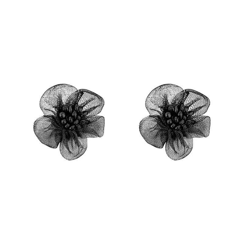 Earrings Korean high-end sweet pearl flower stud earrings simple Mori petal earrings lace stud earrings