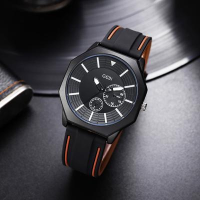 Creative Octagon Luminous Silicone Watch Men'S High-End Waterproof Watch Business Wind Quartz Watch