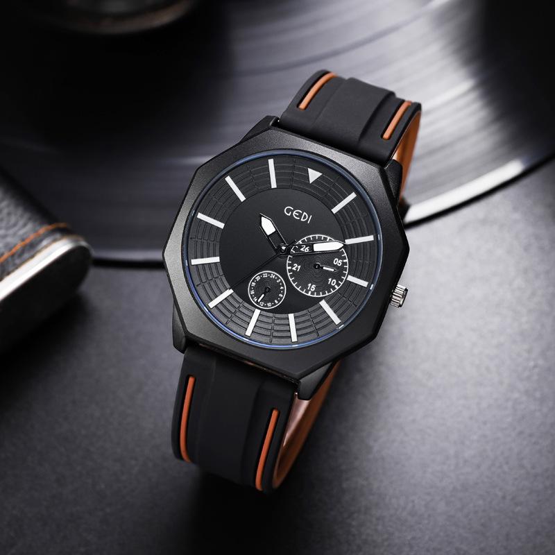 Creative Octagon Luminous Silicone Watch Men'S High-End Waterproof Watch Business Wind Quartz Watch