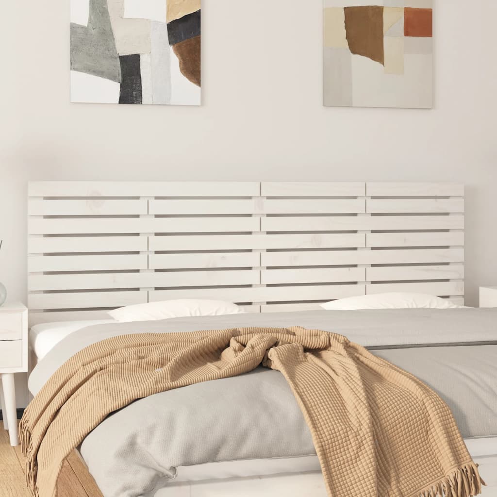 vidaXL Wand-Kopfteil Weiß 166x3x63 cm Massivholz Kiefer