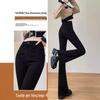 2024 Women's High Waist Velvet Flared Jeans – Slim Fit, Black, Autumn/Winter Collection