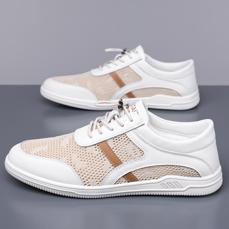 Móda Letní Móda Nové Pánské Vzdušné Síťované Prodyšné Smíšené Ležérní Boty Pánské Bílé Černé Sportovní Vycházkové Tenisky Ploché Boty Mokasíny