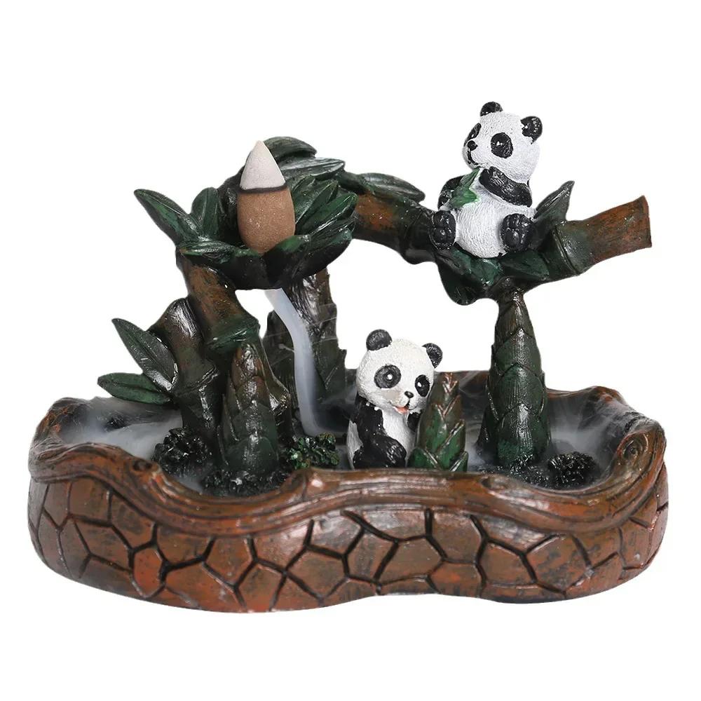 1pc, Creative Resin Panda Home Decorate Backflow Incense Burner Incense Censer (Without Incense)