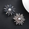 Simple Imitation Crystal Snowflake Brooch, Feminine Pearl Brooch with A Niche Design Sense