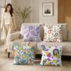 Colorful Paisley Pattern Cushion Cover Silky Short Plush Invisible Zipper Dustproof Sofa Pillow Case For Home Decor