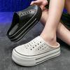 Chaussures d'été polyvalentes pour femme, perforées, à talon compensé, à enfiler, pour petite taille, pour l'extérieur