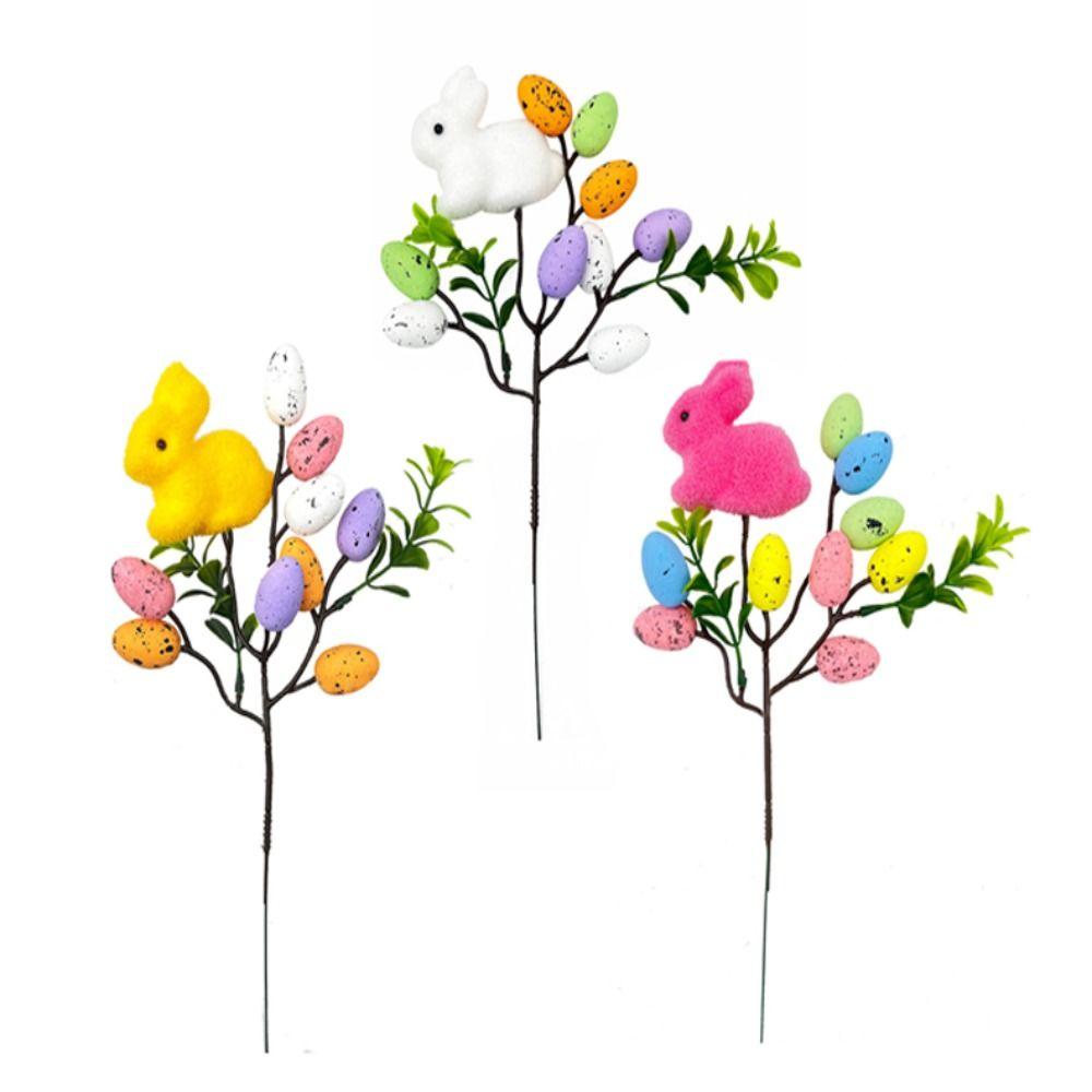 New Foam Eggs Tree Branch Artificial Colorful Easter Egg Bouquets Simulation DIY Fake Plant Festival Party