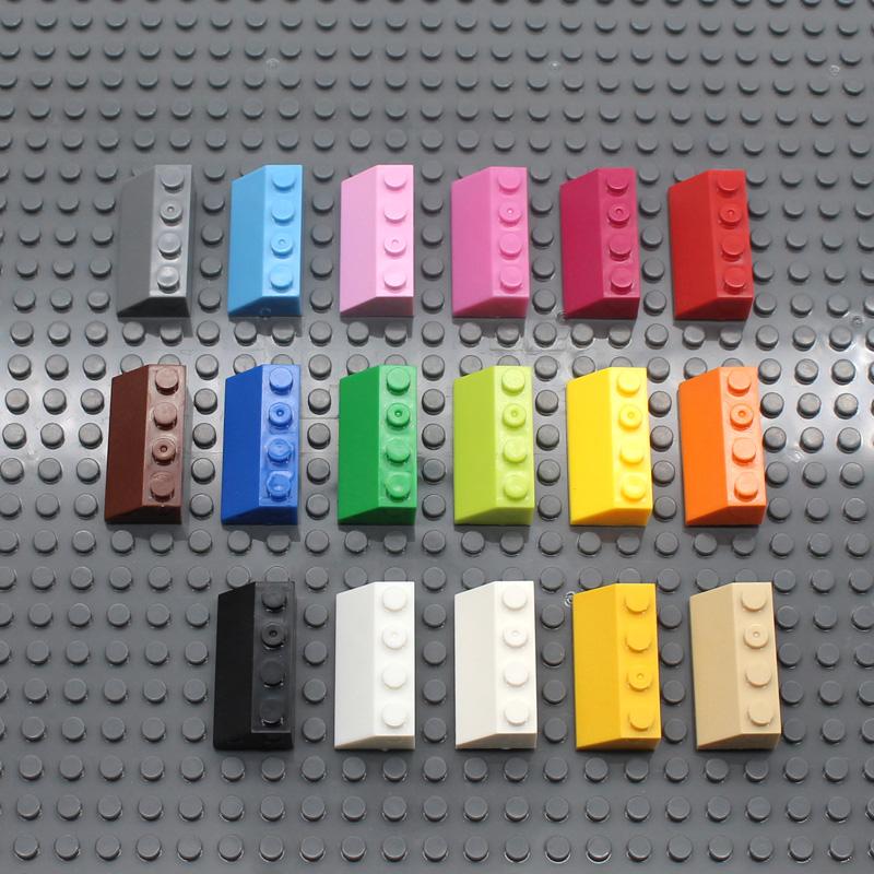 100 ks MOC Tehla Sklon 45 2x4 3037 DIY Vzdelávacia Stavebná Kocka Kompatibilná s Assembles Častice Hromadné Hračky