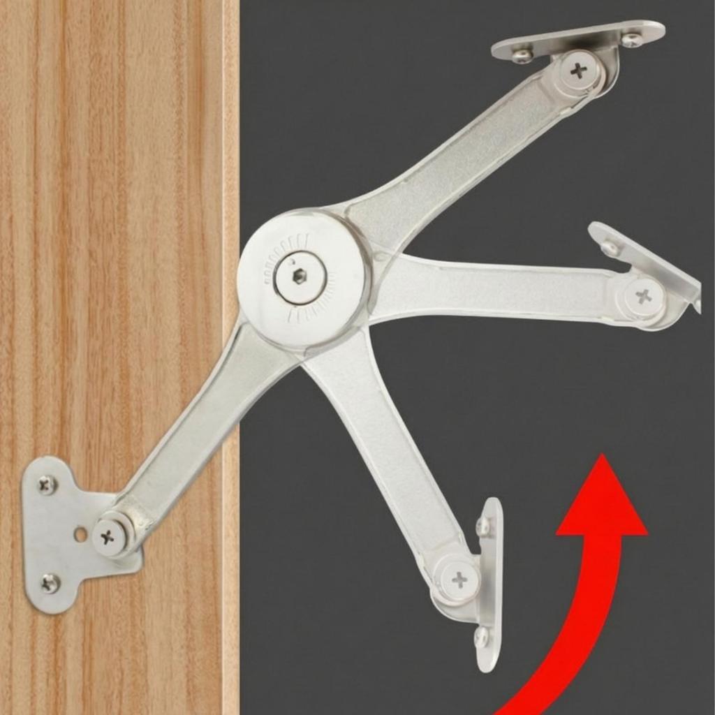 Hydraulic Support Stay Chrome Cabinet Door Hinge with Adjustable Resistance