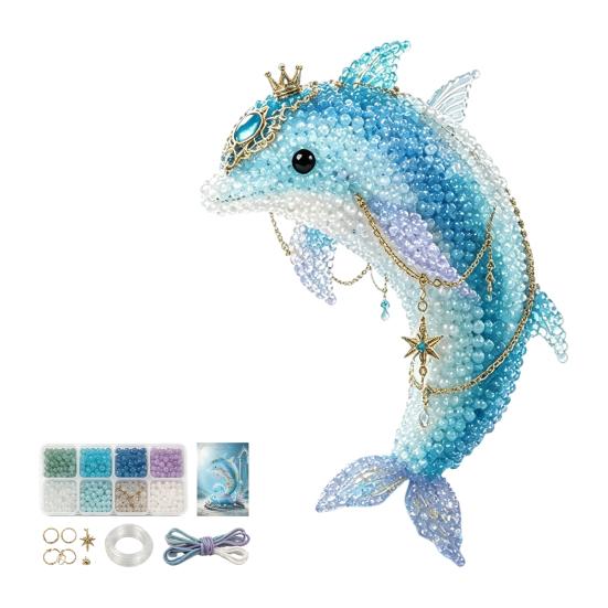 Sea Breeze Style Bead Kit Mythical Ocean DIY Kit, Themed Jewelry Making Set, Decorative Beading Kits for Balcony Marine Animal Craft Supplies Handmade