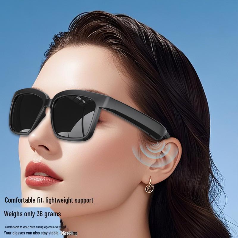 AI Smart Bluetooth Glasses: Wireless Headphones with Real-Time Translation In 100+ Languages, Music Streaming, and Call Features.