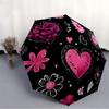 1pc Heart Flowers Pattern Automatic Umbrella Portable Home Essential Umbrella, Iron Umbrella Structure Suitable for All Seasons Yy251123117