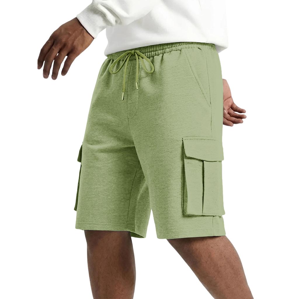 Men Drawstring Waist Casual Cargo Shorts Relaxed Fit Five Pocket Design Comfortable Lightweight Fabric Shorts