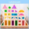 Translucent Colorful Acrylic Building Blocks Baby Shape Recognize Early Educate