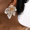 Simple Geometric Exaggerated Flower Metal Stud Earrings For Women Party Gift Holiday Fashion Jewelry