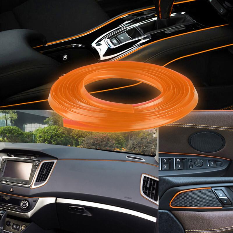 Orange 5M Car Interior Door Crack Edge Line Insert Molding Trim Strip Decor