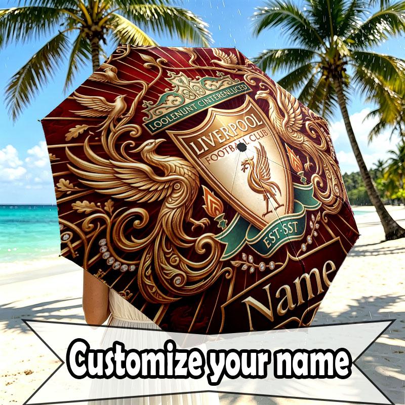 Custom Name Personalized LFC Print Umbrella, Auto Open Close, 8‑Rib Sturdy Frame, Commute Camping Hiking Use, Birthday Gift