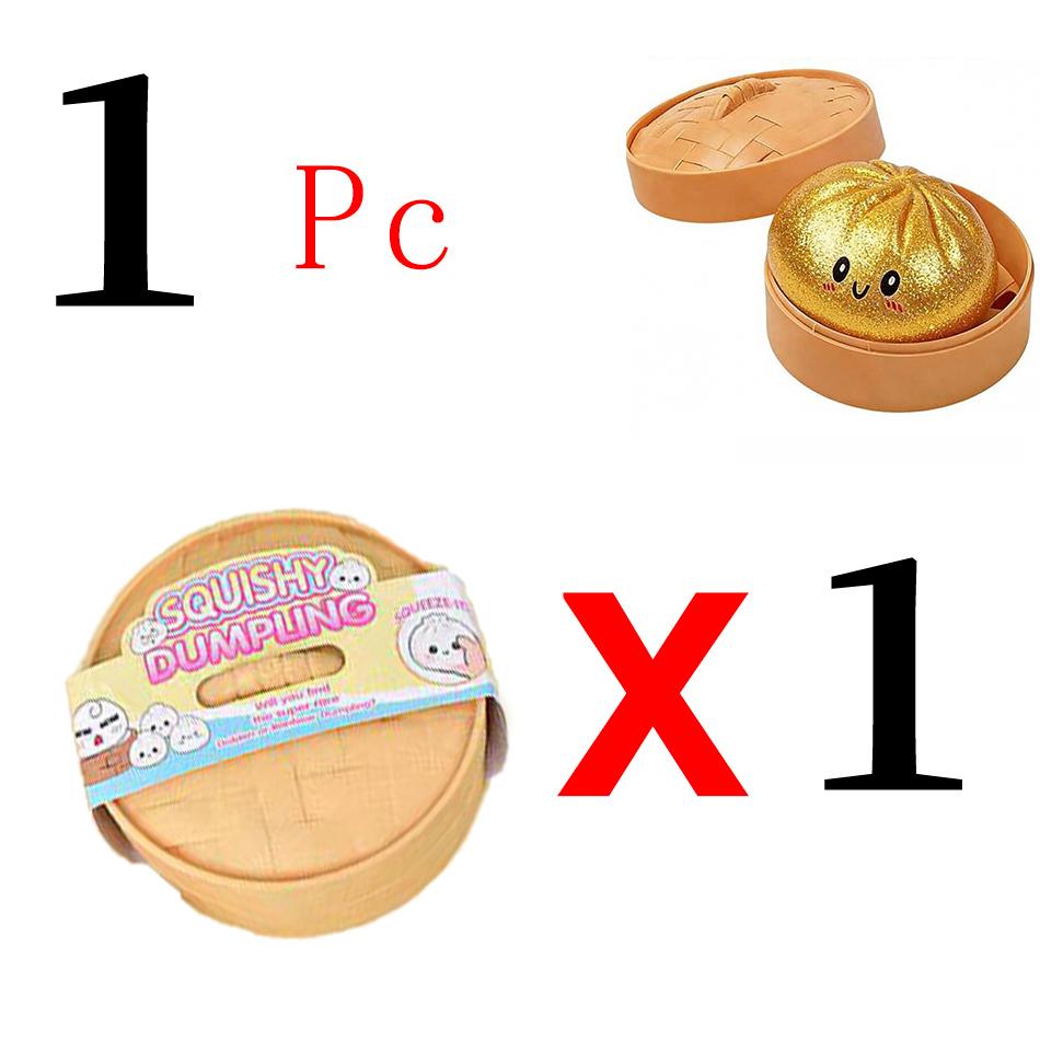 Giant Squishies Dumpling Bun Toy With Bamboo Steamer Soft Tpr Dough Ball Decompression Fidget Toy Funny Creative Gift