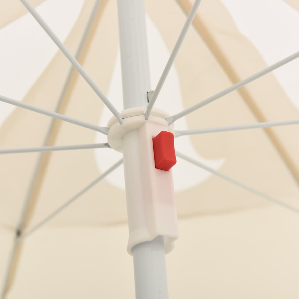 180 Cm Sun Umbrella with Steel Pole Sand Color