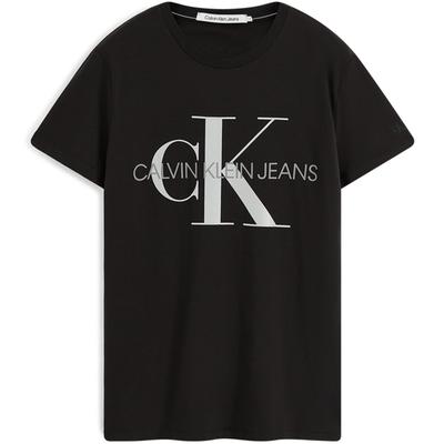 Calvin Klein Ck Letter Print Breathable Short Sleeve T-Shirt Unisex Tops Black J314764-BAE