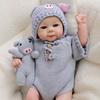 Cute 18 Inch Simulation Rebirth Doll Julietta Soft Cloth Body Newborn Babies Doll Real Like Open Eyes Pursed Lips Reborn Dolls for Kids 3+ Ages Gift