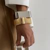Ingemark Punk Vintage Geometrico Heavy Metal Bracciali a Molla per Donne Hip Hop Colore Oro Braccialetti a Bracciale Aperto Gioielli per Coppia Uomini