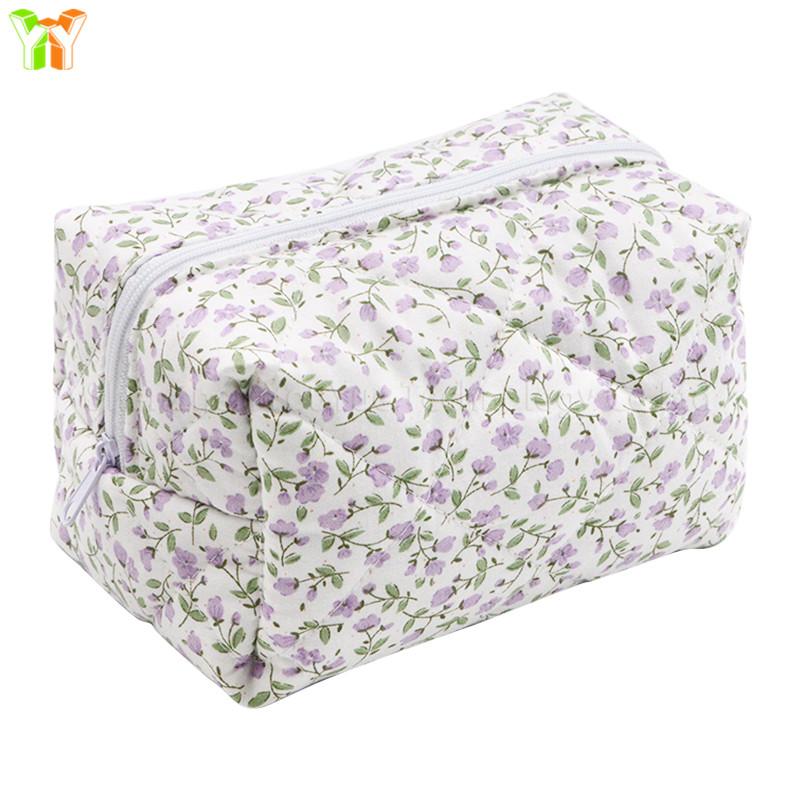 YY Handmade Cotton Makeup Bag for Women Aesthetic Girl for Toiletry Bag with Bow Detail National Style Handmade by Women