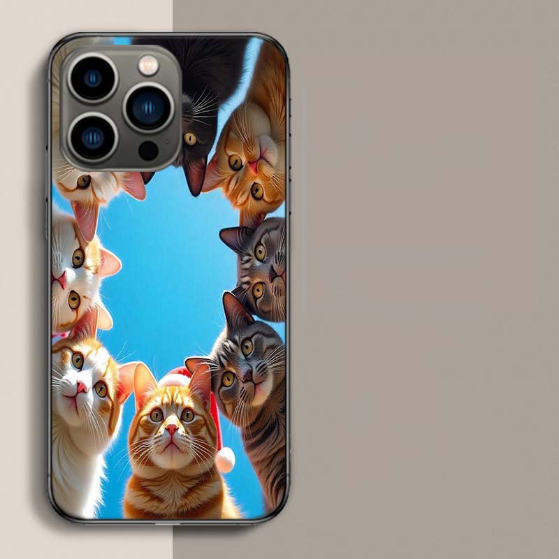 Kat Vakantie Telefoonhoesje Voor Iphone 17 Air 15 Pro 14 Plus 16 Pro Max 17E 16E 12 13 Mini 11 Cover Schattige Fundas