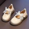Chic Girls' White Princess Dress Shoes, 2025 Autumn Collection, Soft Sole Leather, Casual Elegance