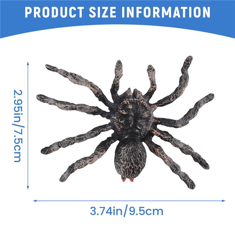 ABWR-2Pcs 9.5Cm Large Fake Realistic Spider Insect Model Toy Fun Halloween Scary Prop